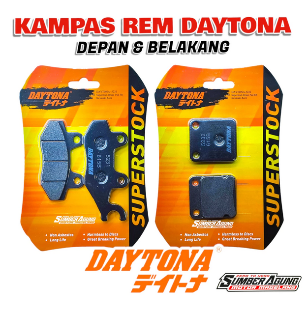 KAMPAS REM DISPAD DEPAN BELAKANG KLX 150 S BF L DAYTONA 5231 523